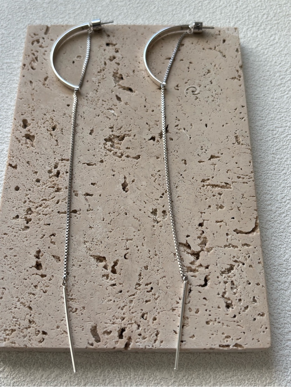 NWOT Jenny Bird Silver Threader Hoop Drop Earrings
